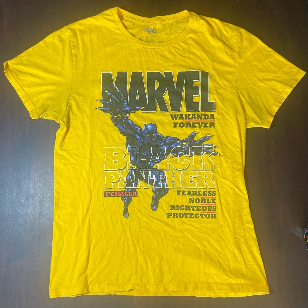 Marvel Black Panther yellow t shirt